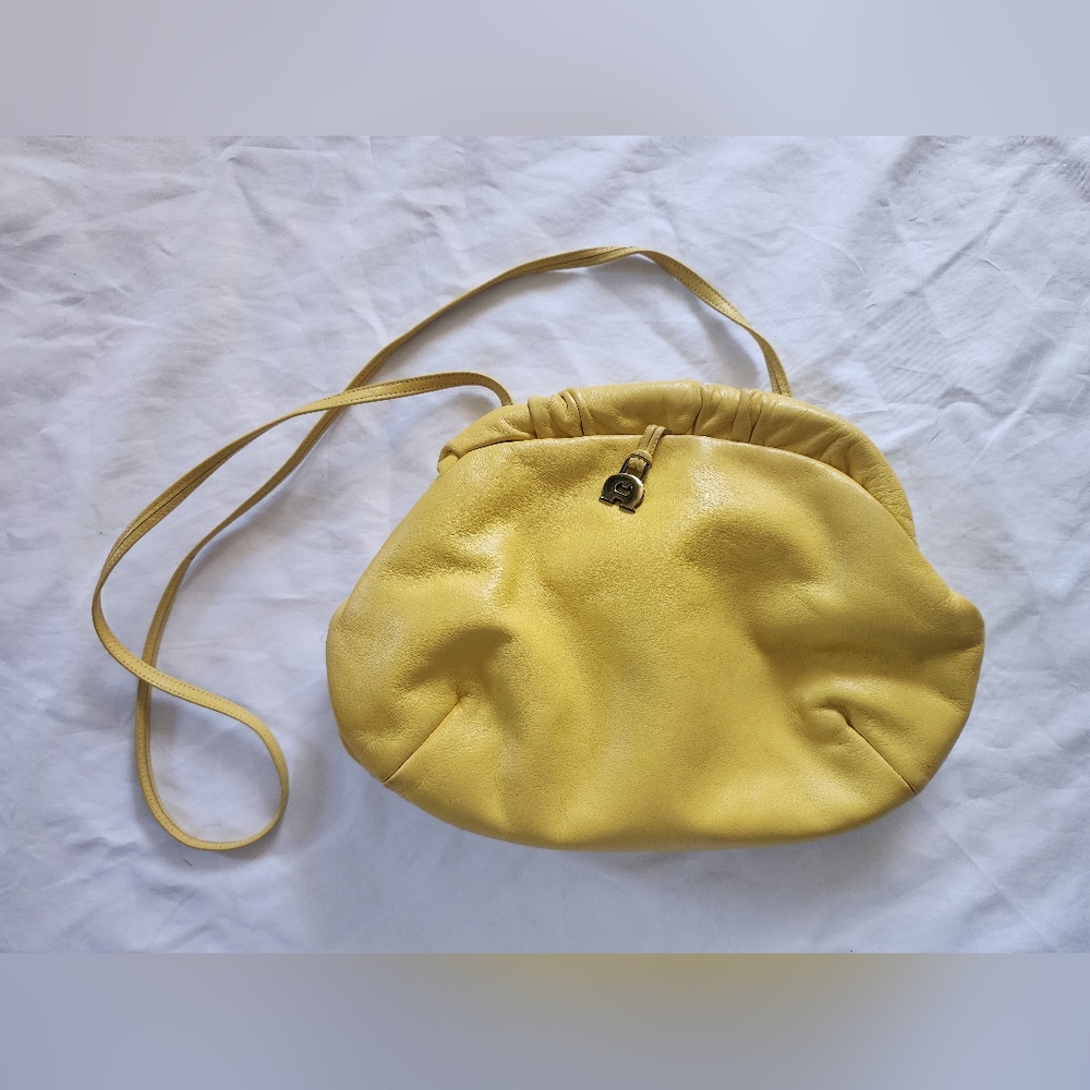 Yellow Leather Shoulder Bag by Unknown Brand